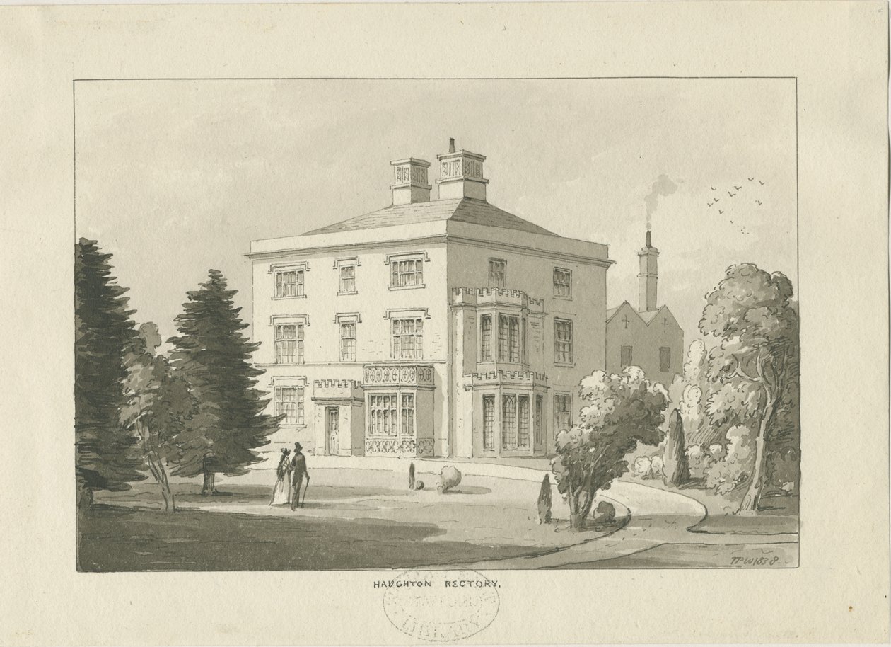 Rettorato di Haughton: disegno a lavaggio da Thomas Peploe Wood