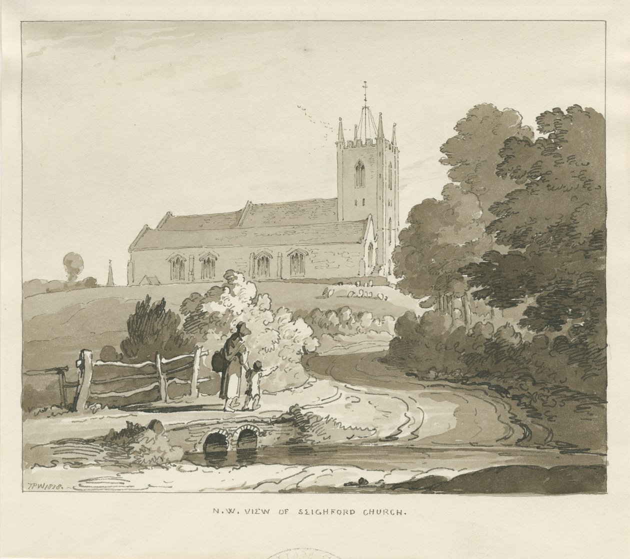 Chiesa di Seighford da Thomas Peploe Wood