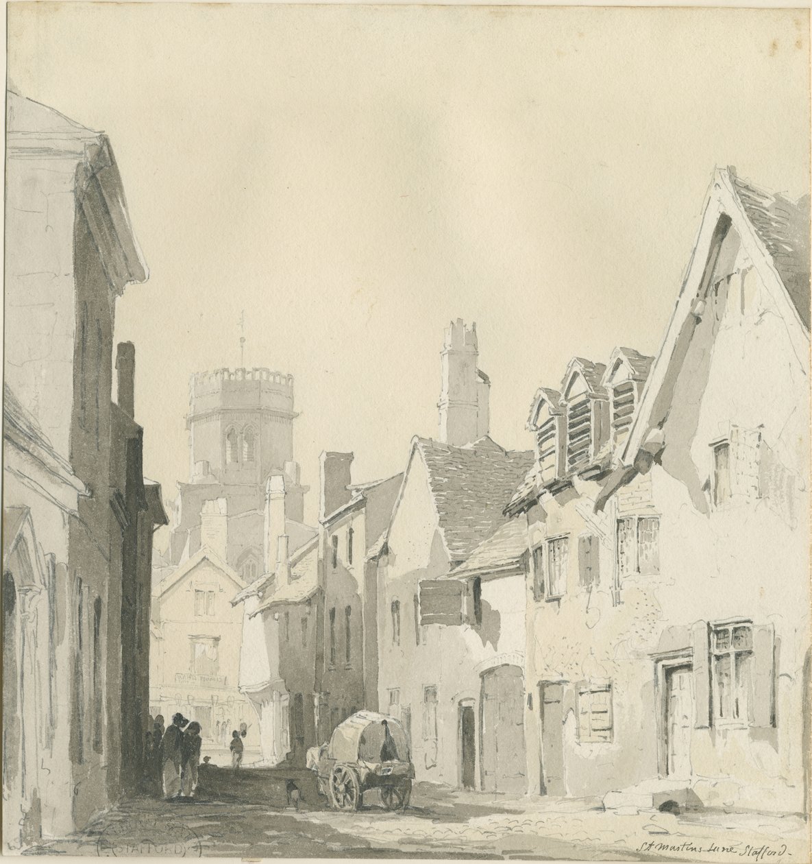 Stafford - Vicolo di San Martino: acquerello, nd [?1839] da Thomas Peploe Wood