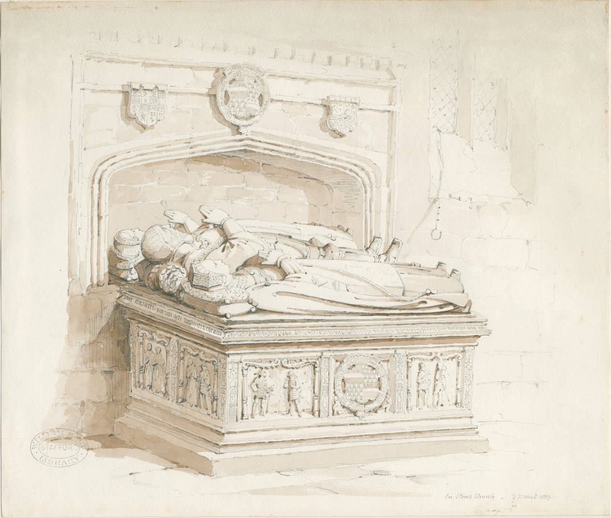 Chiesa di Stowe - Tomba a tavola [di Sir Walter Devereux] da Thomas Peploe Wood