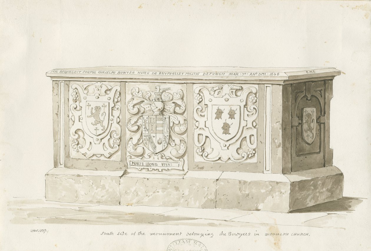 Tomba nella Chiesa di Biddulph - William Bowyer da Thomas Peploe Wood