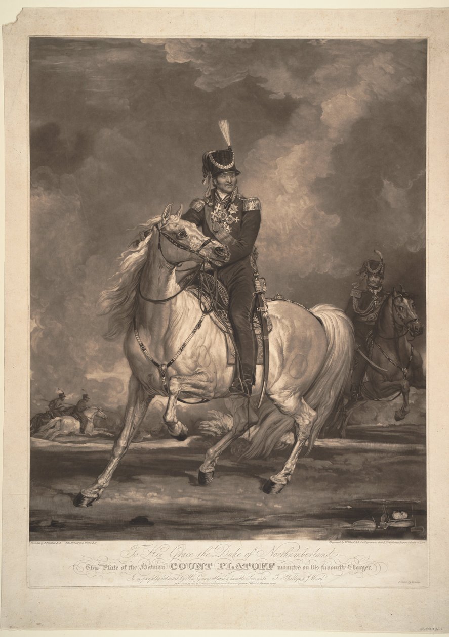 Ritratto del conte Matvei Ivanovich Platov 1757-1818, 1815 da Thomas Phillips