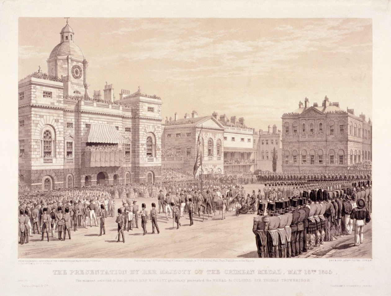 Presentazione della Medaglia di Crimea dalla Regina Vittoria al Colonnello Sir Thomas Trowbridge, 18 maggio 1855 da Thomas Picken