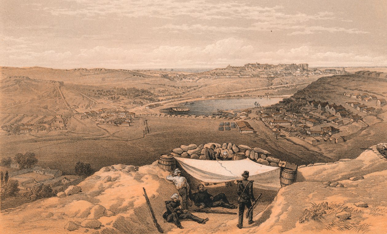 Le batterie della città o fortificazioni interne di Sebastopoli, 1856 da Thomas Picken