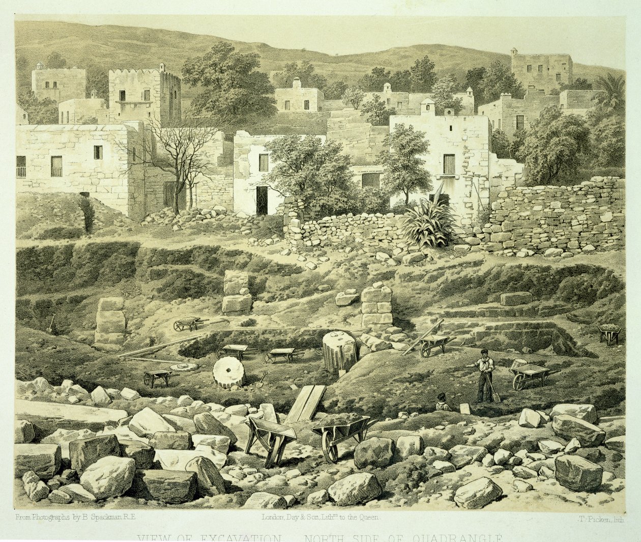 Vista degli scavi, da 