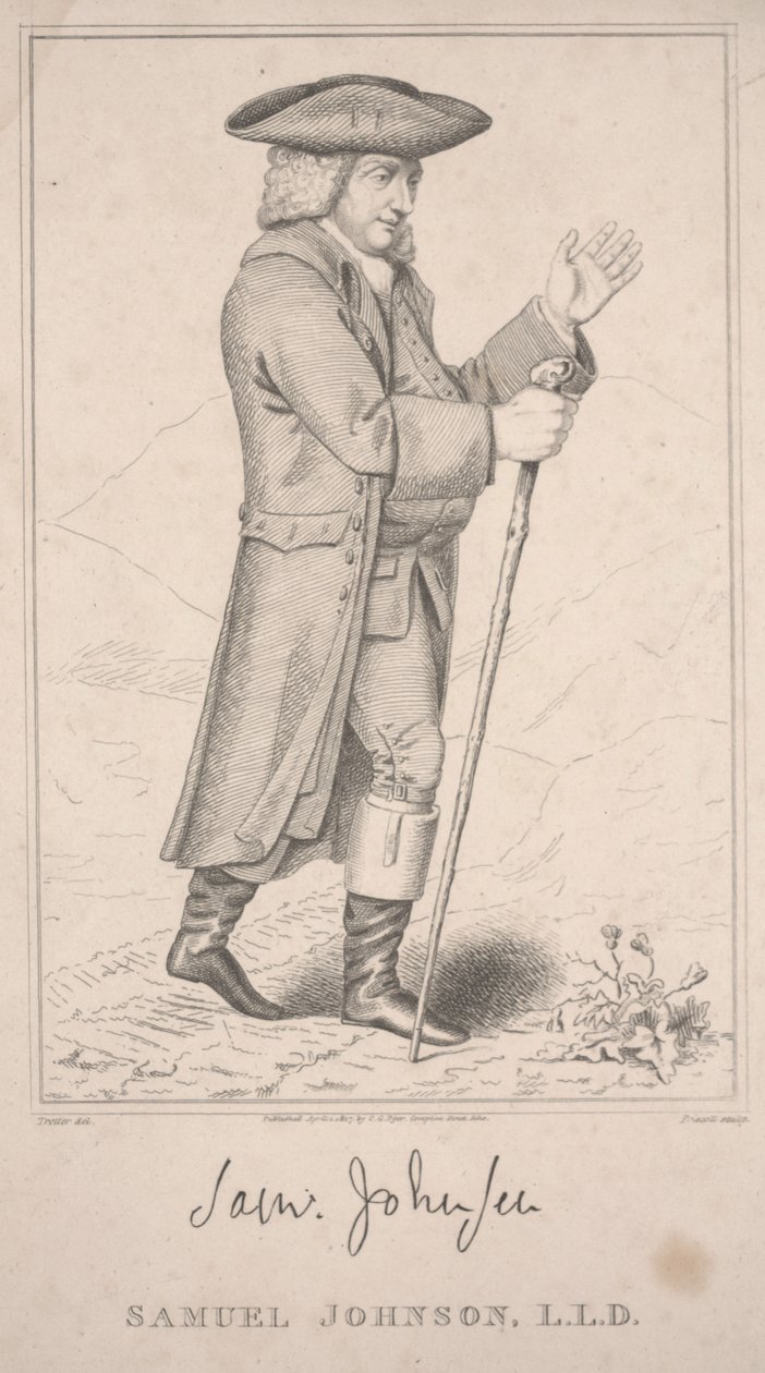 Samuel Johnson, durante il suo tour nelle Highlands nel 1773 da Thomas Priscott