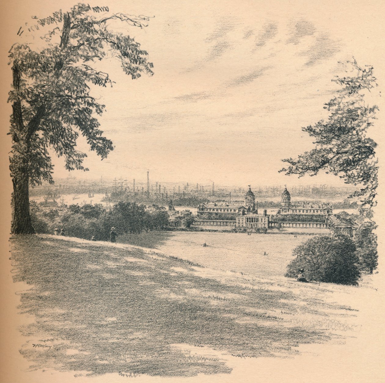 Palazzo di Greenwich da Observatory Hill da Thomas Robert Way