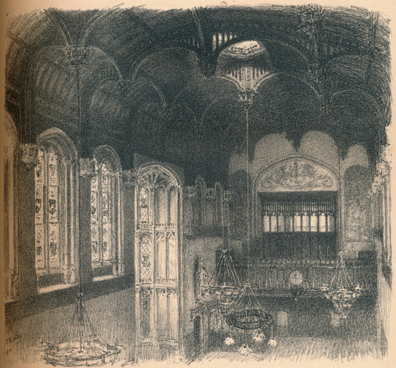 Interno di Crosby Hall da Thomas Robert Way