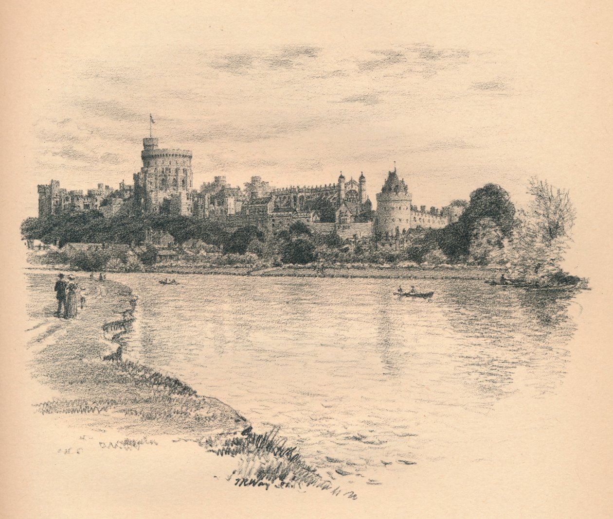 Castello di Windsor dal Fiume da Thomas Robert Way