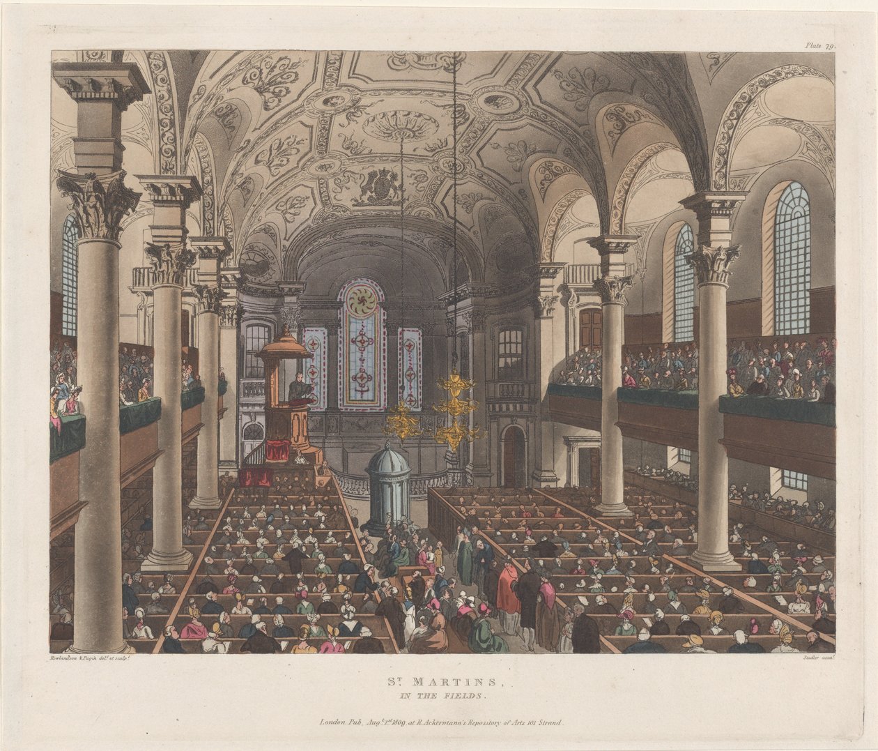 San Martino nei Campi, 1 agosto 1809 da Thomas Rowlandson, Augustus Charles Pugin, J. Bluck