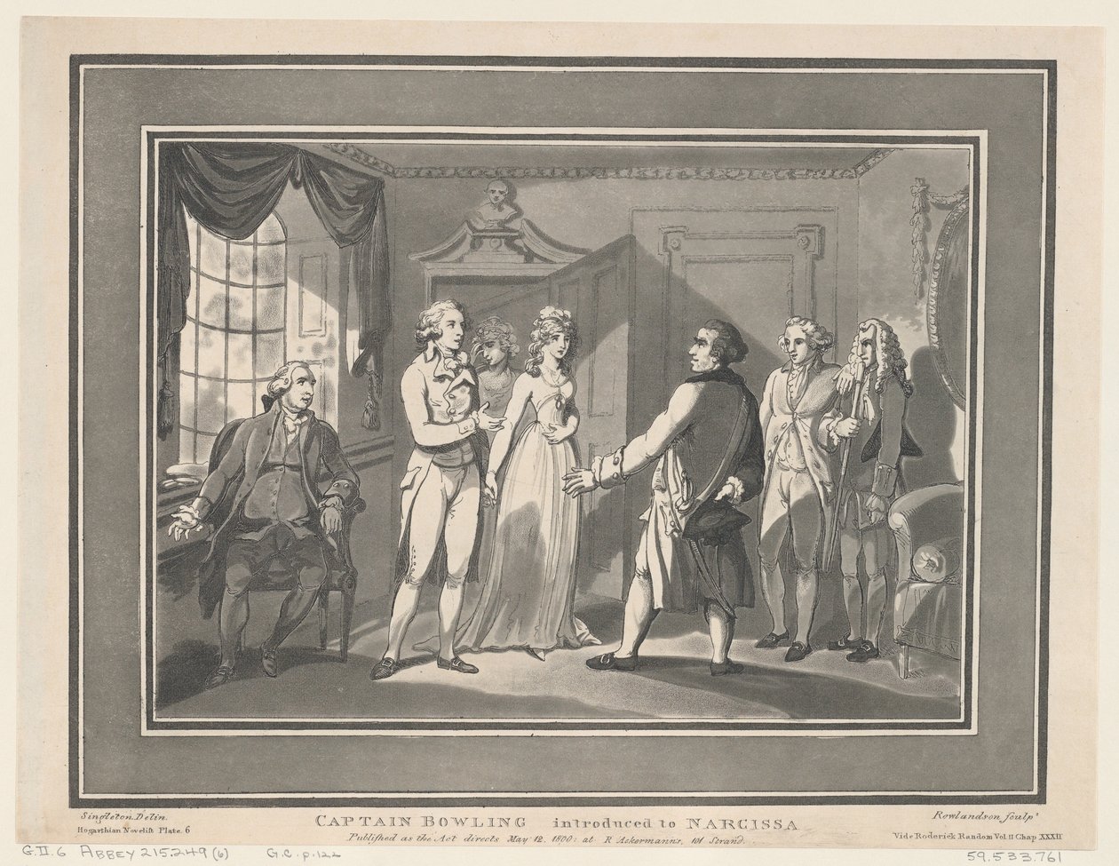 Il capitano Bowling presentato a Narcissa, 12 maggio 1800 da ThomasThomas Rowlandson, Joseph Constantine Stadler Thomas Rowlandson, Joseph Constantine Stadler