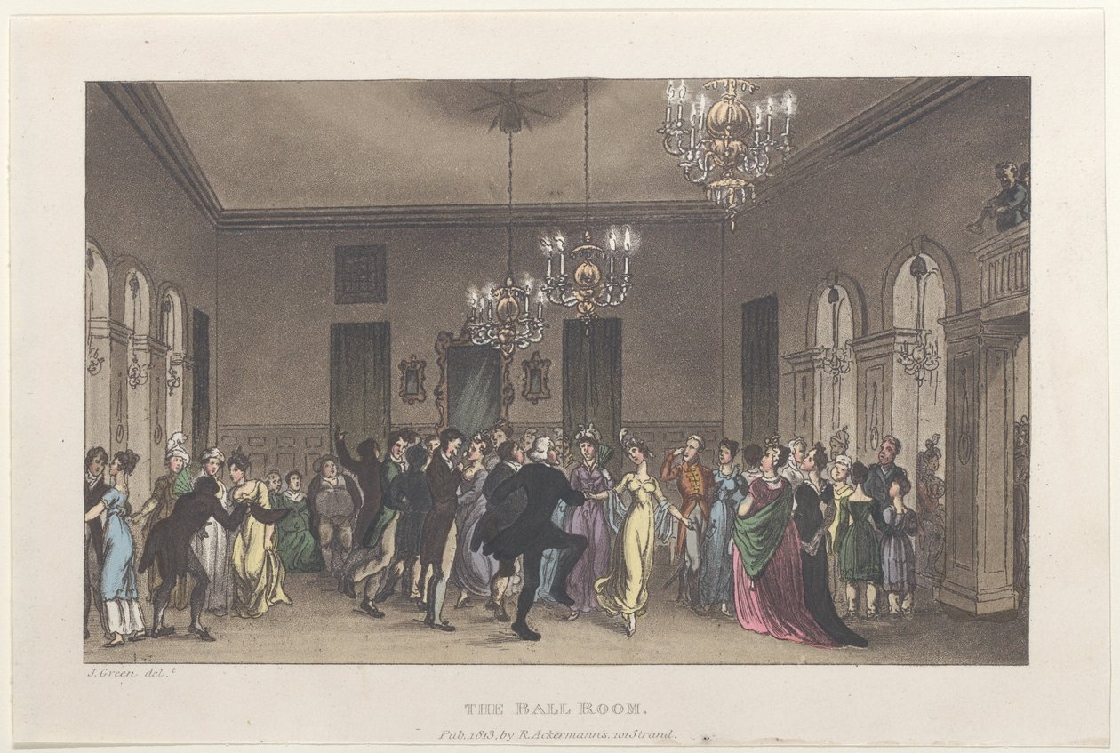 La Sala da Ballo, da Poetical Sketches of Scarborough, 1813 da Thomas Rowlandson, Joseph Constantine Stadler, J. Bluck
