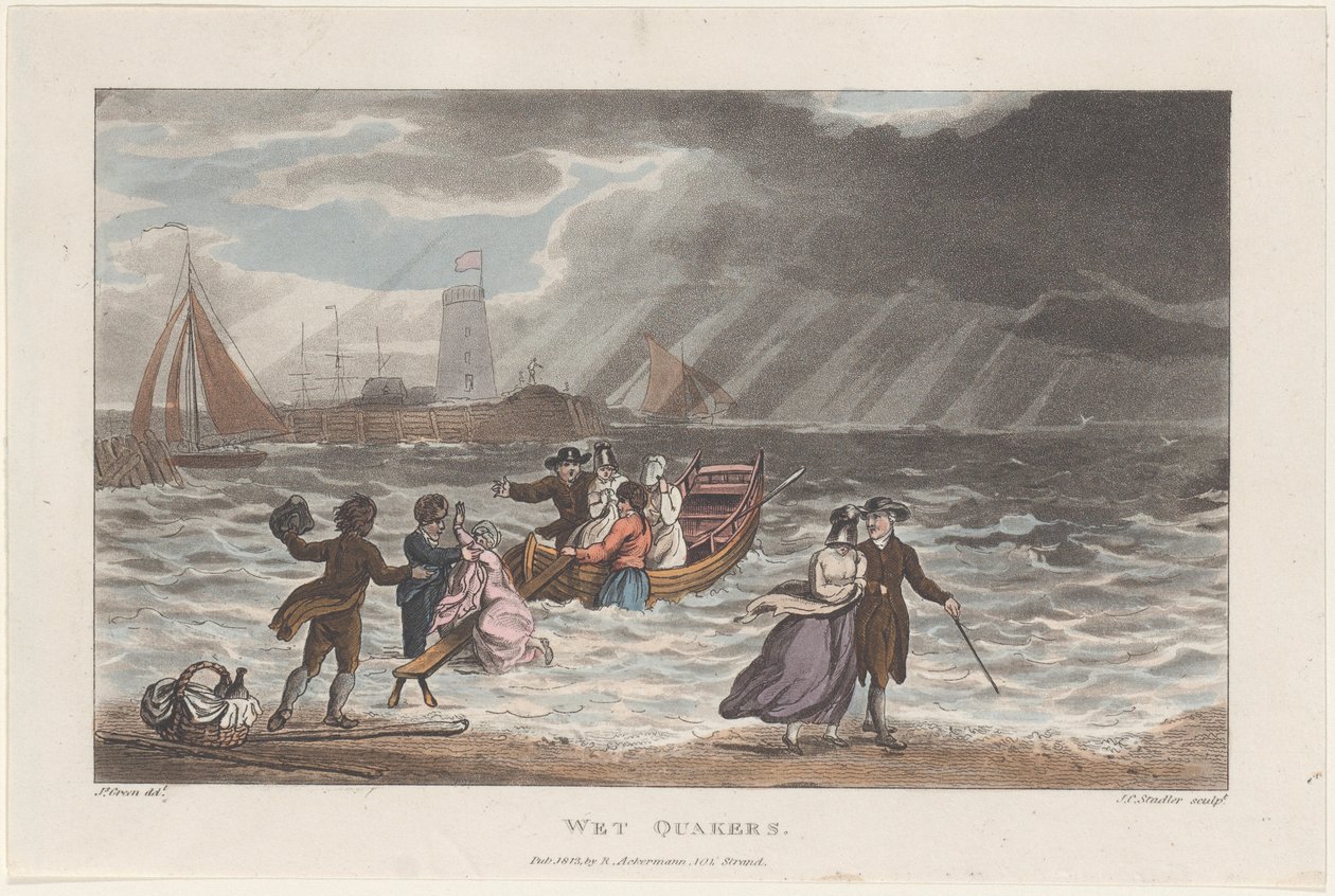 Quaccheri bagnati, da Poetical Sketches of Scarborough (1813) da Thomas Rowlandson, Joseph Constantine Stadler, J. Bluck