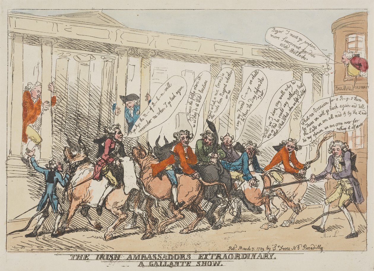 (Lo) spettacolo straordinario e galante degli ambasciatori irlandesi da Thomas Rowlandson