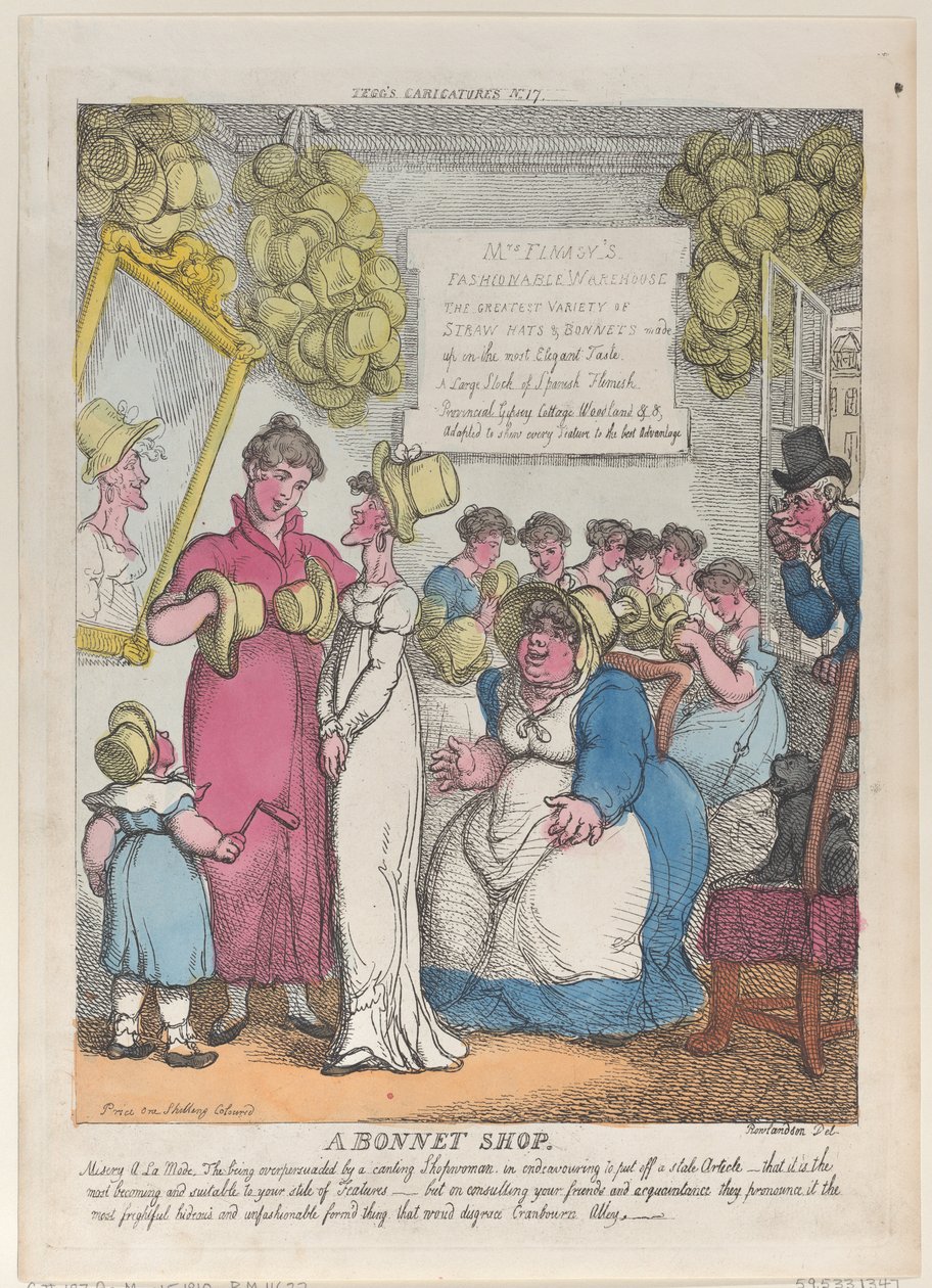 Un Negozio di Cappelli, 15 maggio 1810 da Thomas Rowlandson