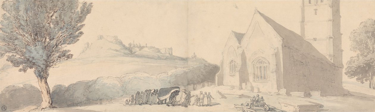 Una sepoltura a Carisbrooke, sull’Isola di Wight da Thomas Rowlandson
