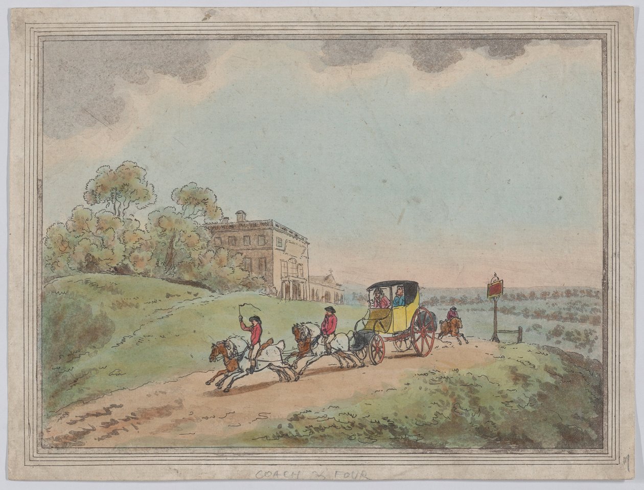 Una carrozza e quattro da, Schizzi rustici, 1787 da Thomas Rowlandson