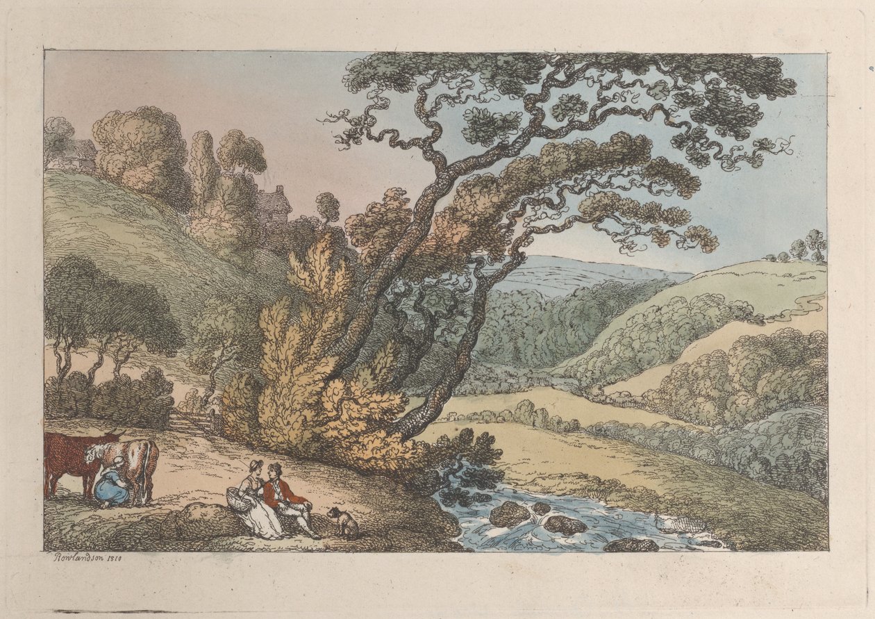 Una vista della Cornovaglia, da Vedute in Cornovaglia da Thomas Rowlandson