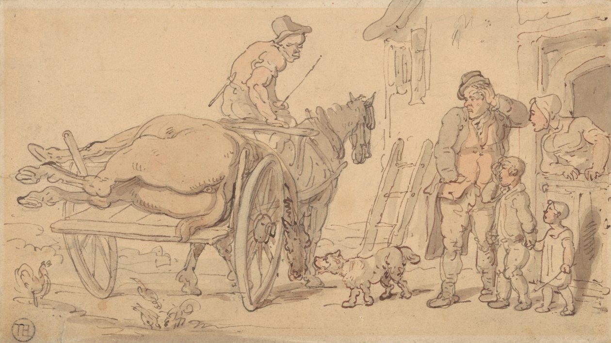 Un Cavallo Morto su un Carro del Macellaio da Thomas Rowlandson