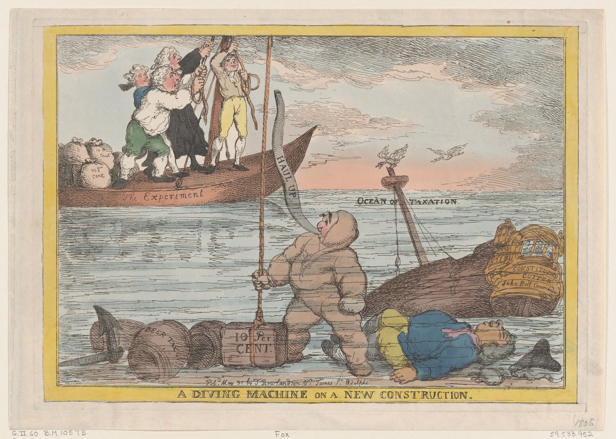 Una macchina da immersione di nuova costruzione da Thomas Rowlandson