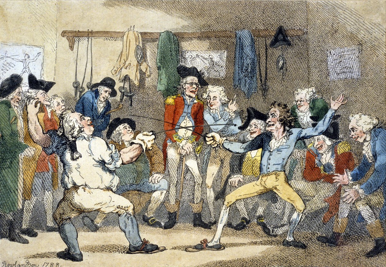 Un incontro di scherma da Thomas Rowlandson