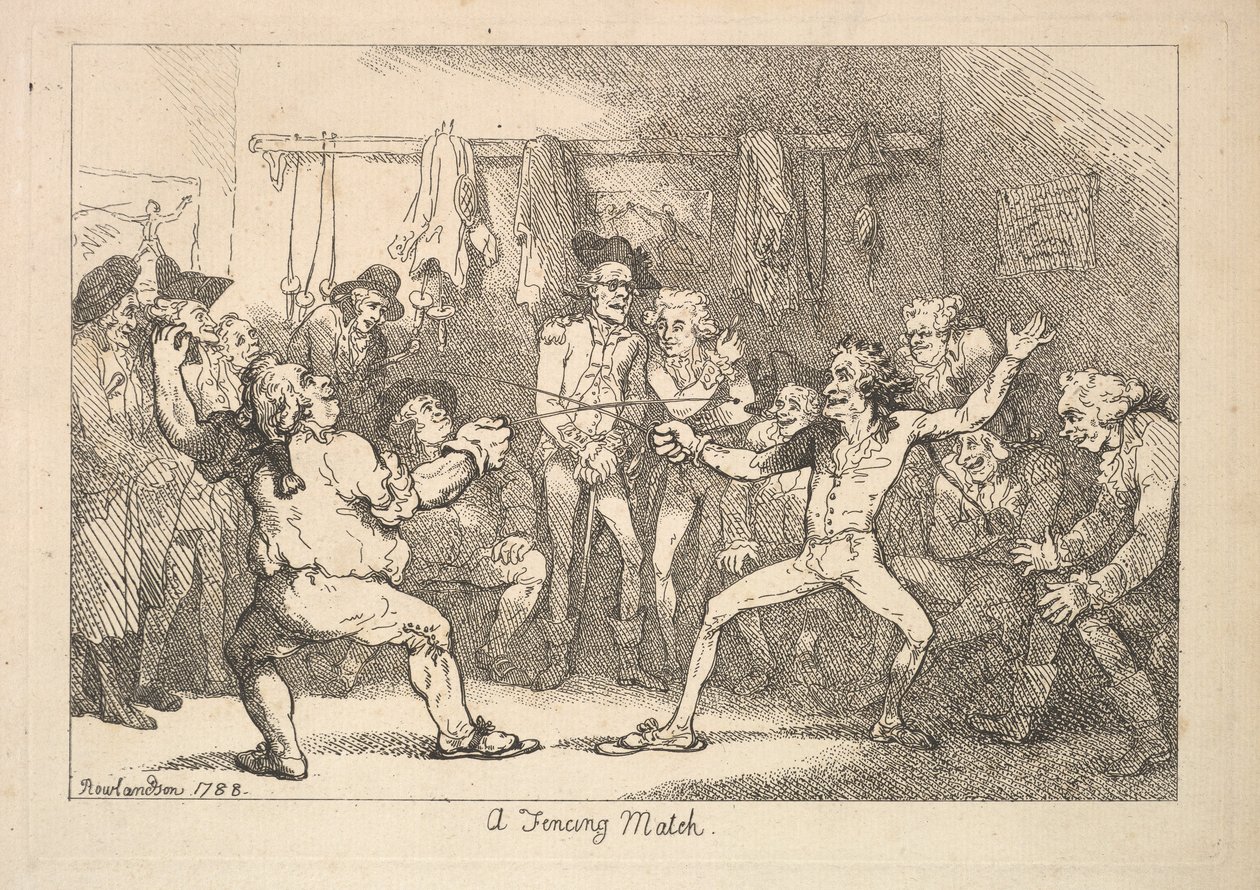 Un incontro di scherma da Thomas Rowlandson