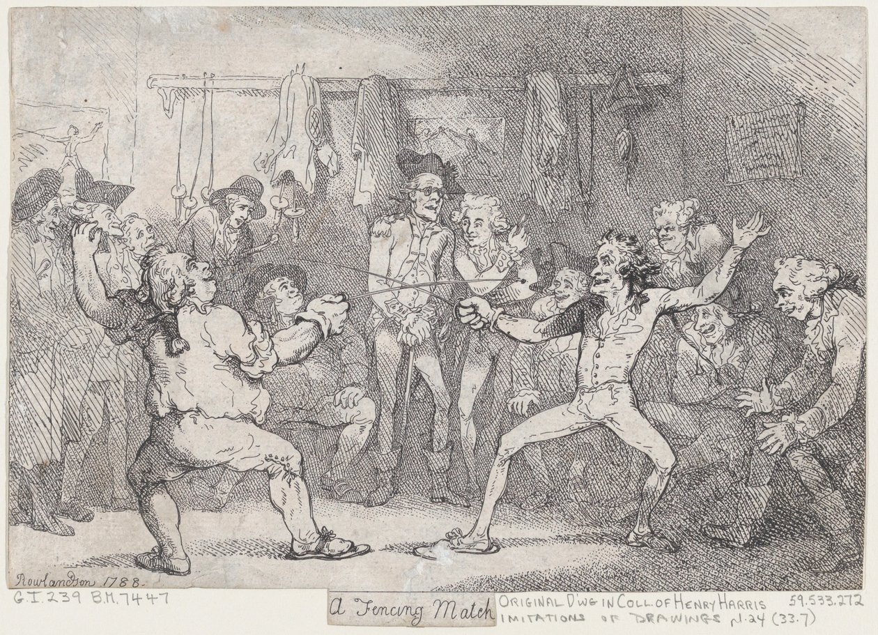 Un incontro di scherma da Thomas Rowlandson