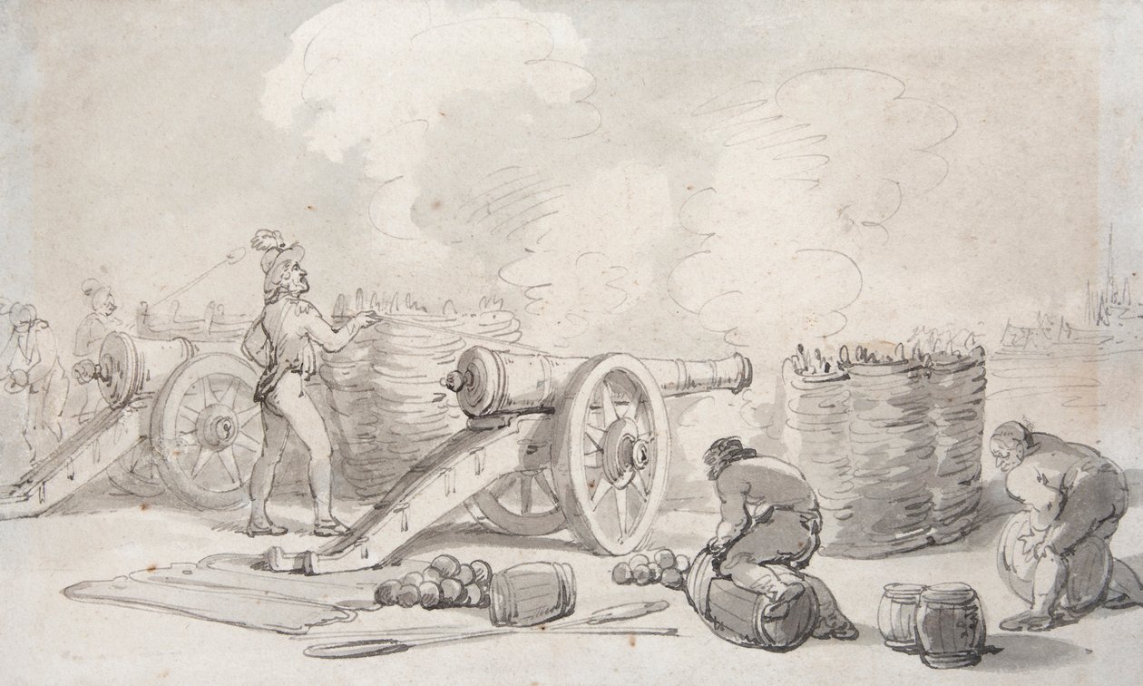 Una Divisione di Artiglieria Francese in Azione da Thomas Rowlandson
