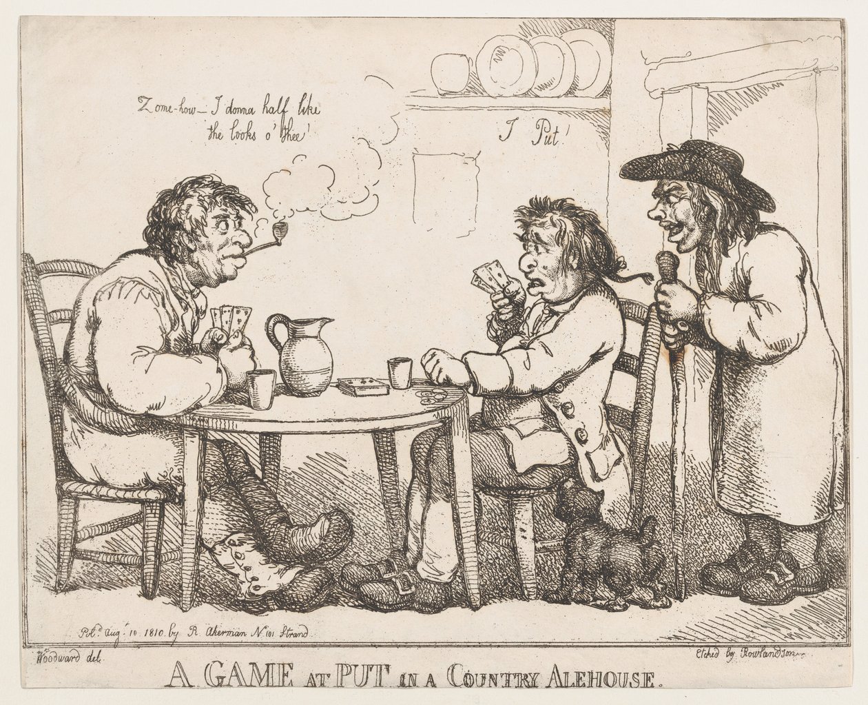 Una partita a Put in una locanda di campagna, 10 agosto 1810 da Thomas Rowlandson