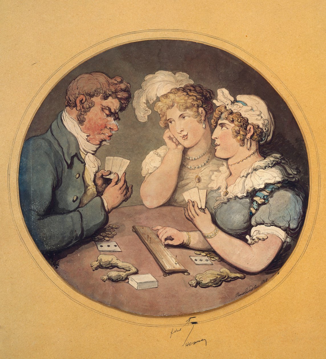 Una partita a cribbage da Thomas Rowlandson