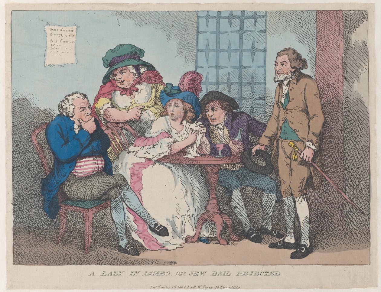 Una signora in limbo, o Ebreo rifiutato, 1 luglio 1802 da Thomas Rowlandson