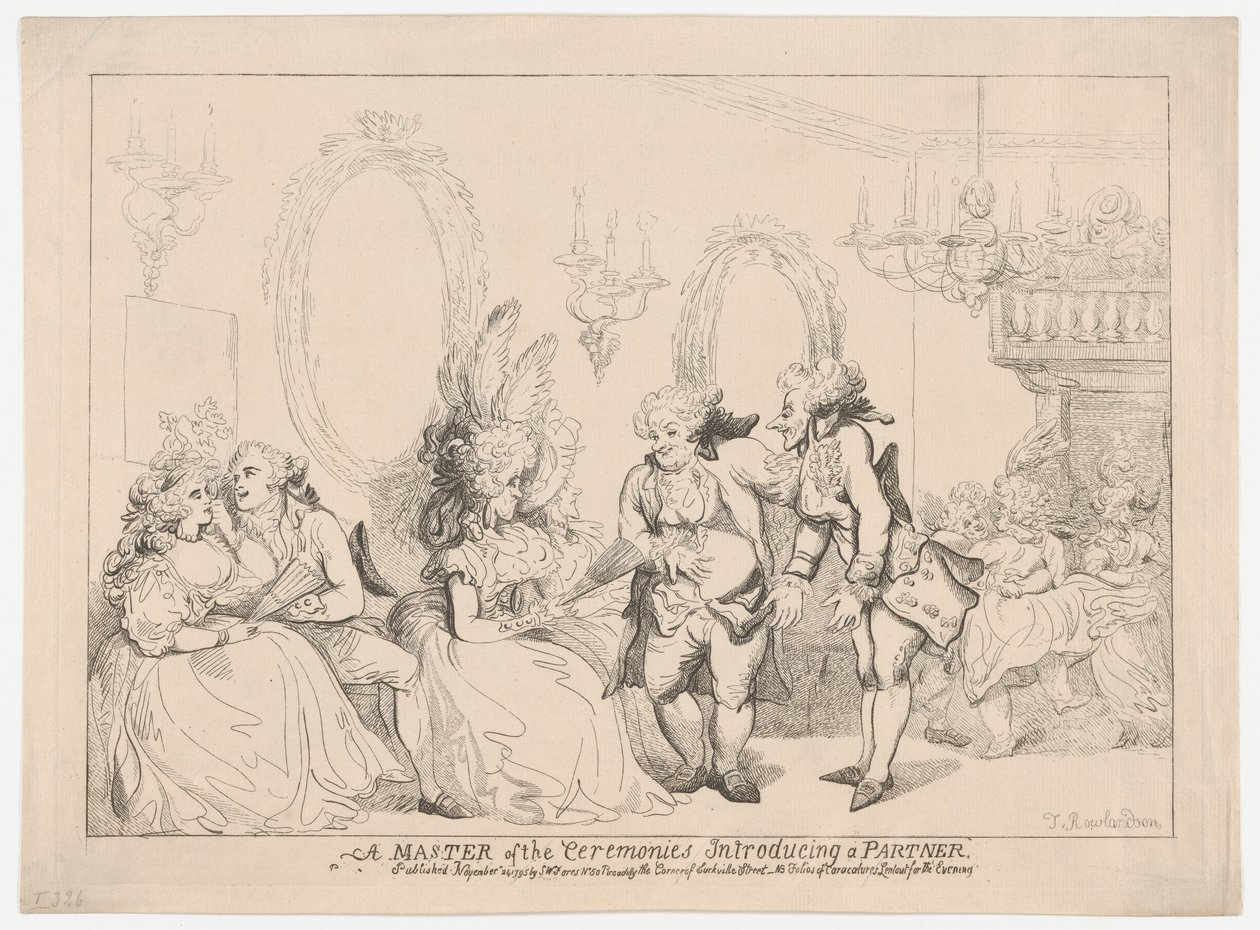 Un maestro di cerimonie che presenta un partner da Thomas Rowlandson