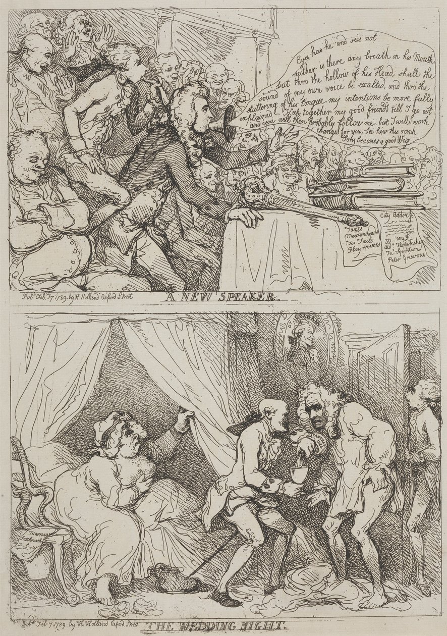 Un nuovo relatore - La notte di nozze da Thomas Rowlandson