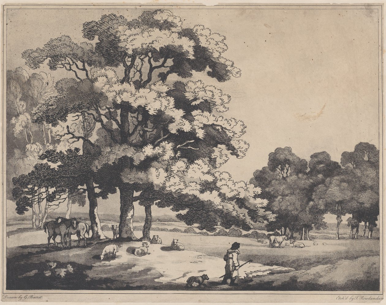 Paesaggio di un parco, 1783-89 da Thomas Rowlandson