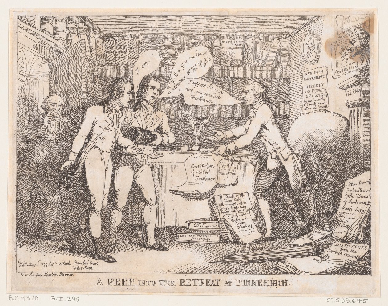 Uno sguardo nel rifugio a Tinnechurch United Irish da Thomas Rowlandson