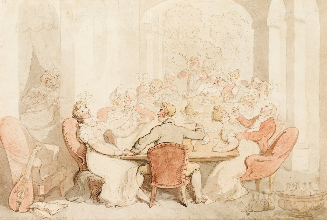 Un pranzo rumoroso in una casa di campagna da Thomas Rowlandson