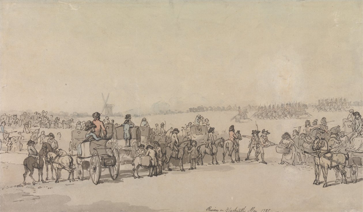 Una recensione su Blackheath, maggio 1785 da Thomas Rowlandson