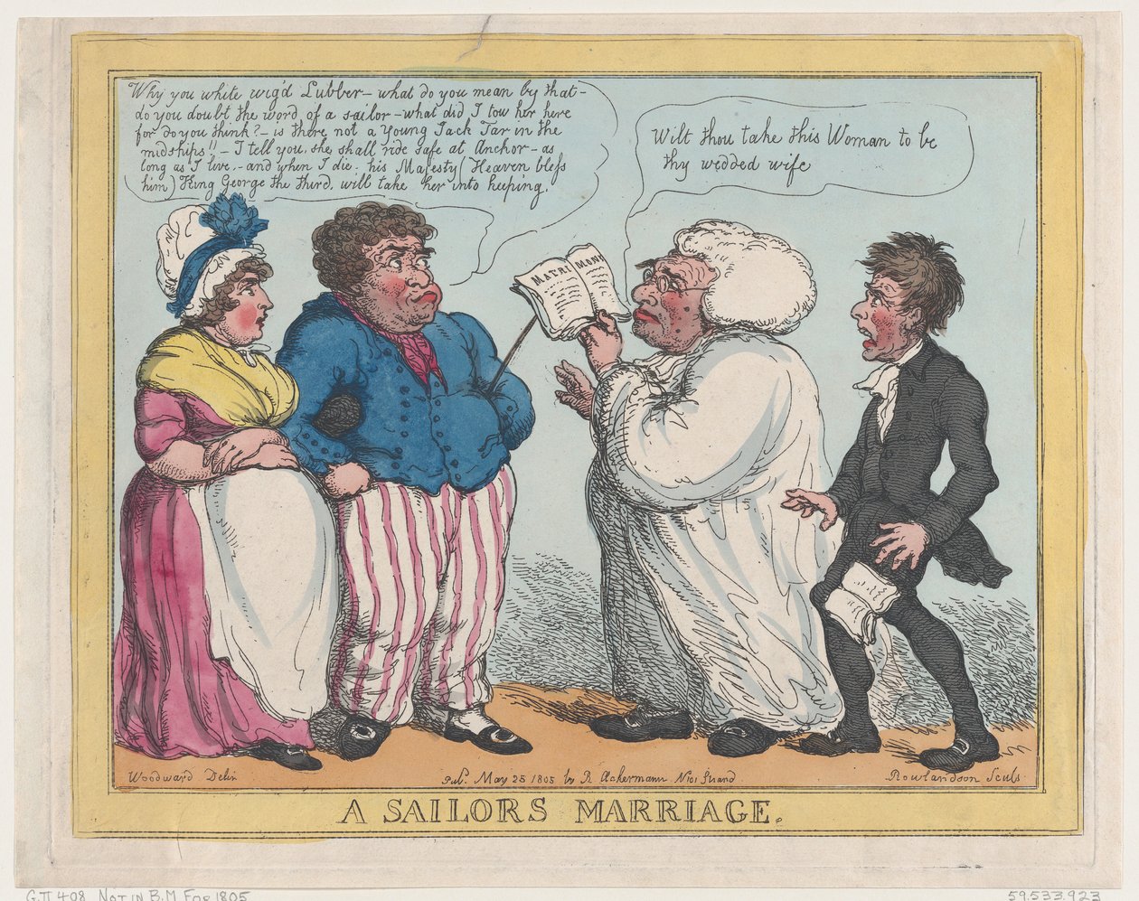 Il matrimonio di un marinaio, 25 maggio 1805 da Thomas Rowlandson
