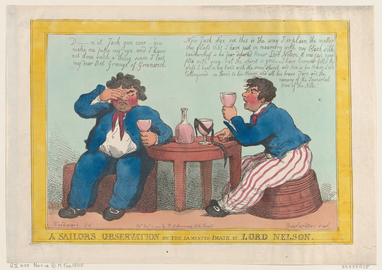 Osservazione di un marinaio sulla morte lamentata di Lord Nelson, 3 dicembre 1805 da Thomas Rowlandson