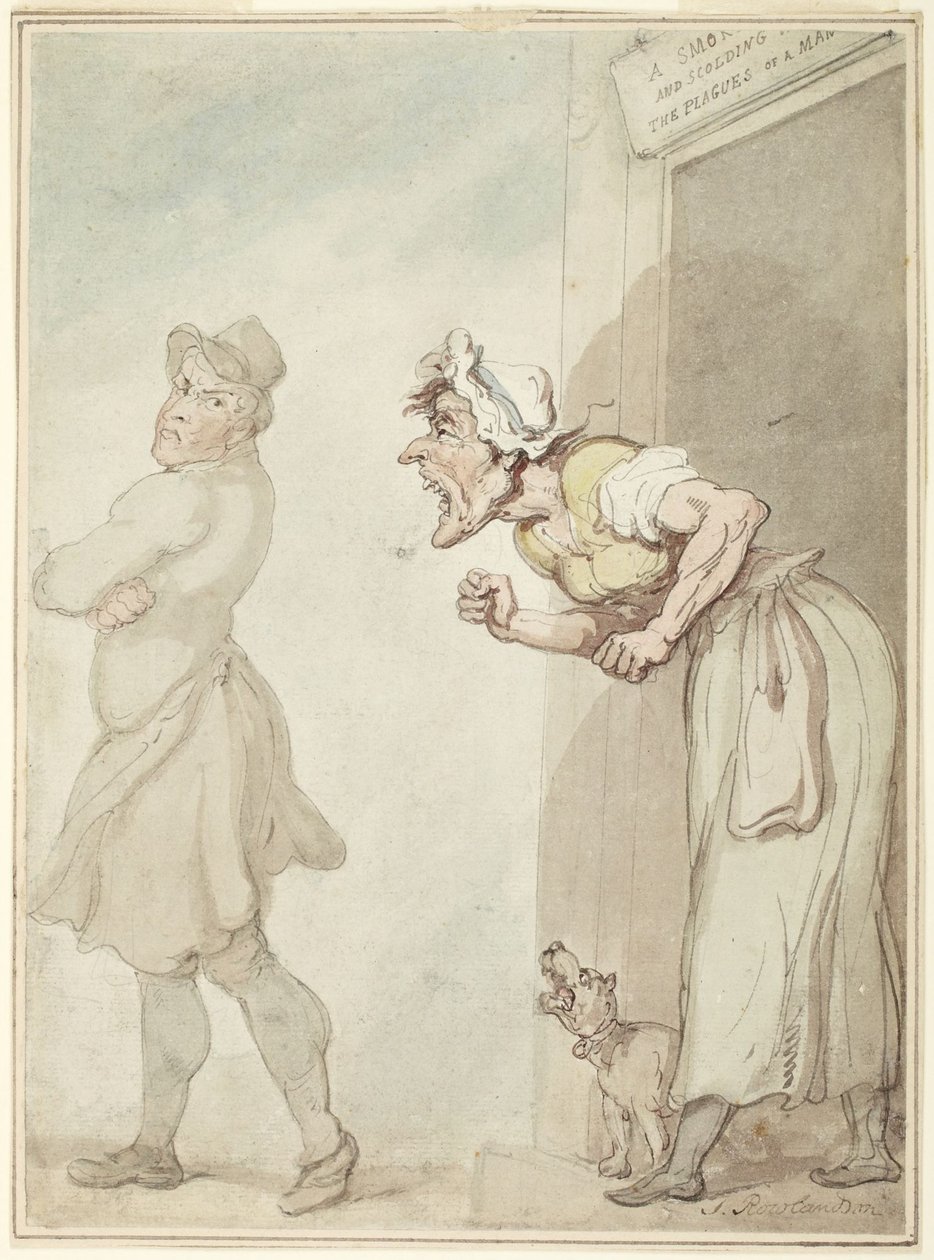Un camino fumante e una moglie che sgrida: i tormenti dell’uomo da Thomas Rowlandson