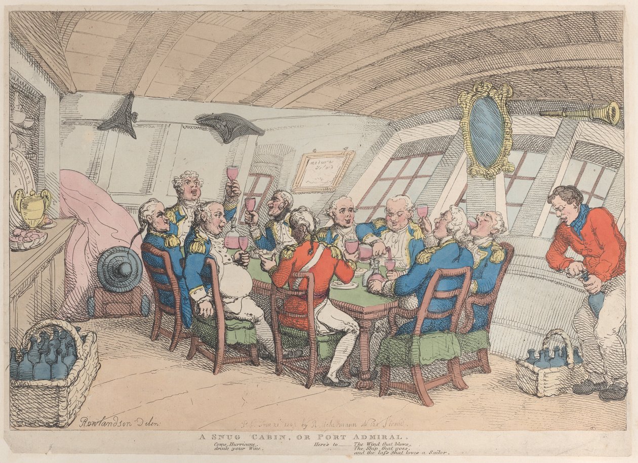 Una cabina accogliente, o Ammiraglio del porto, 21 giugno 1808 da Thomas Rowlandson