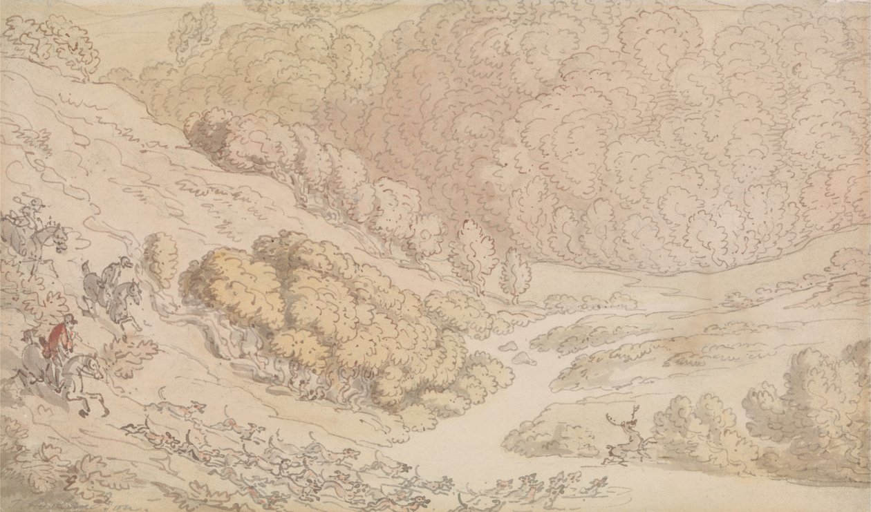 Una caccia al cervo nel West Country da Thomas Rowlandson