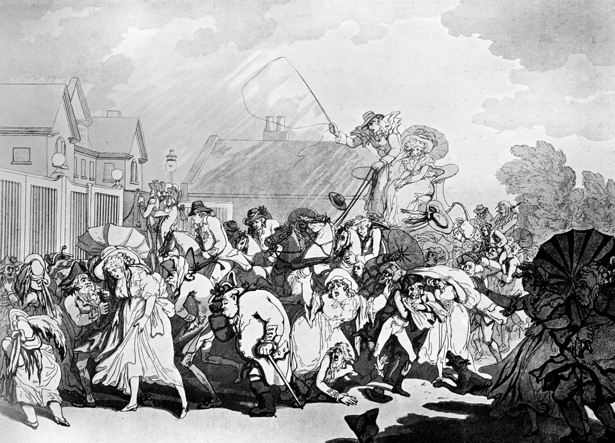 Un improvviso temporale a Hyde Park da Thomas Rowlandson