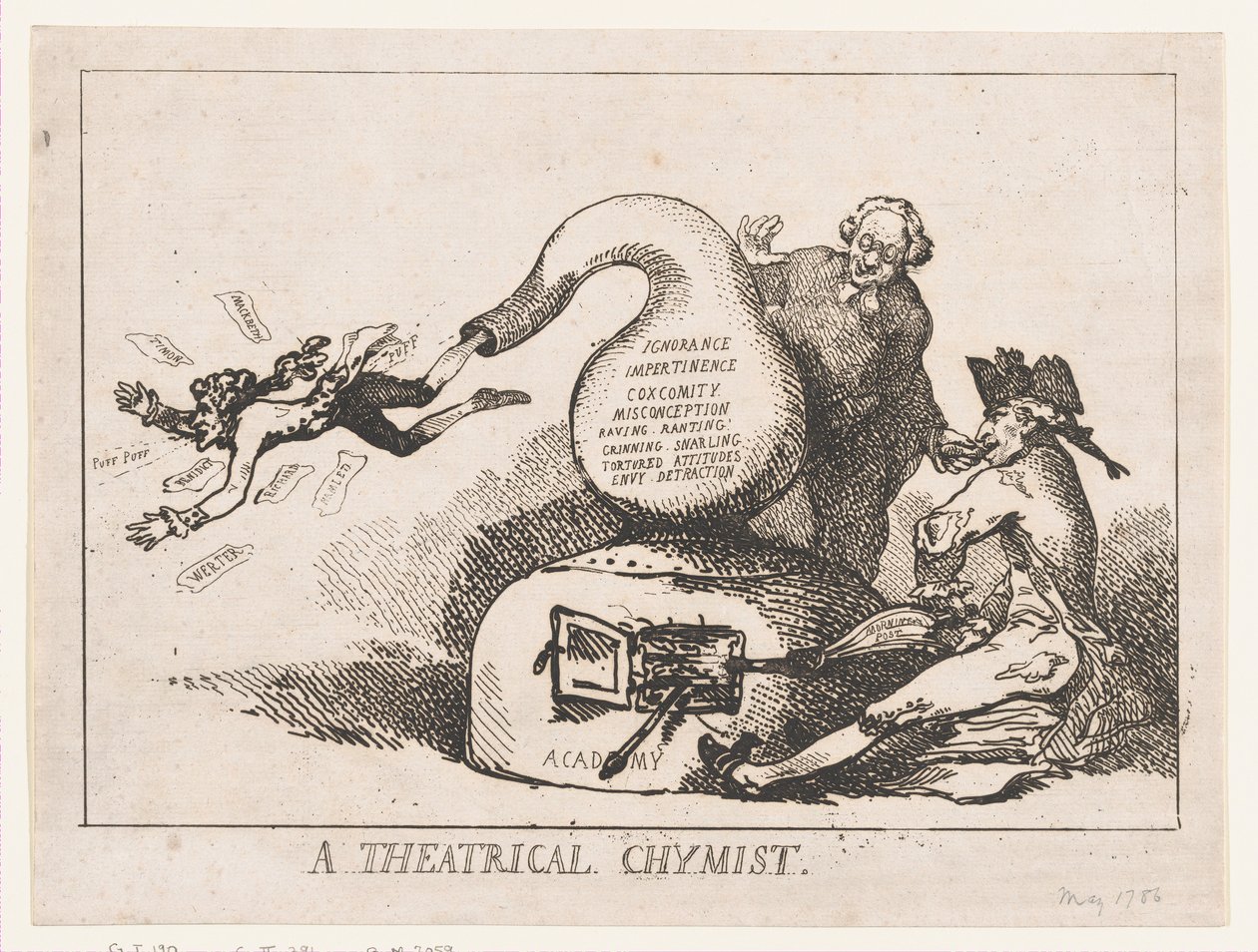 Un chimico da palcoscenico da Thomas Rowlandson