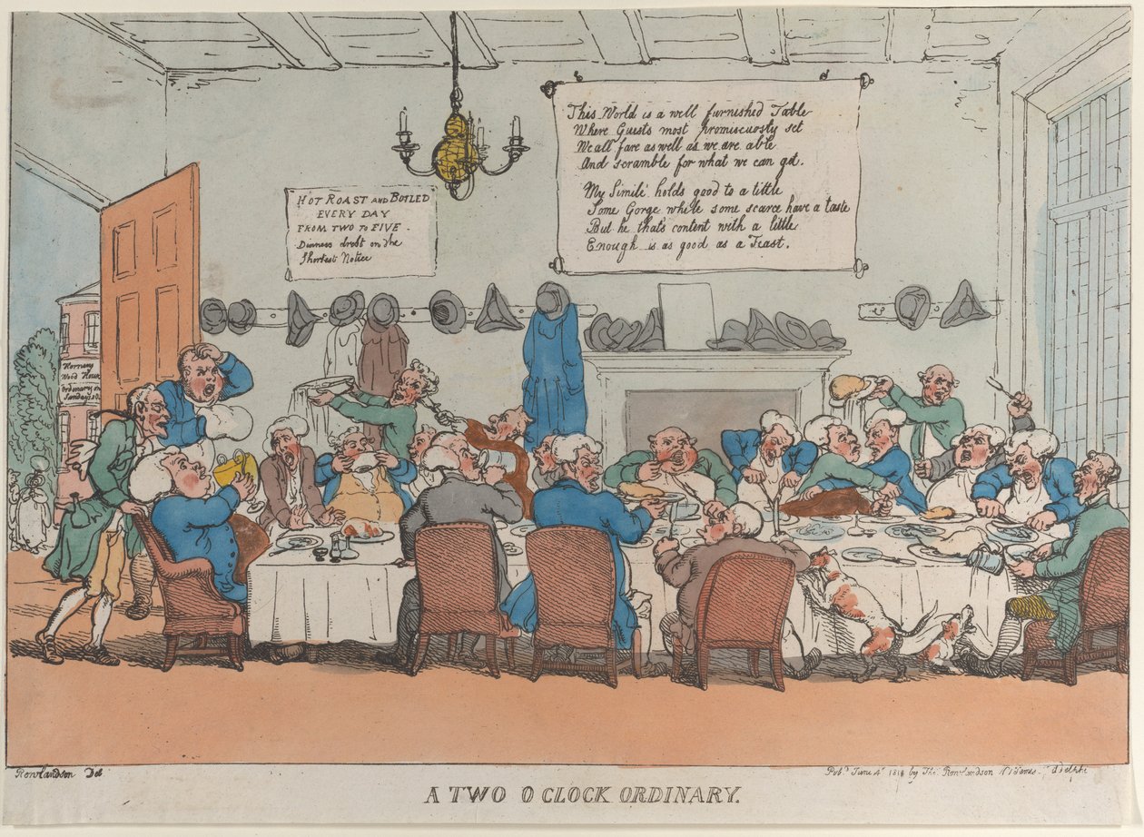 Un Pranzo Ordinario alle Due, 4 giugno 1811 da Thomas Rowlandson