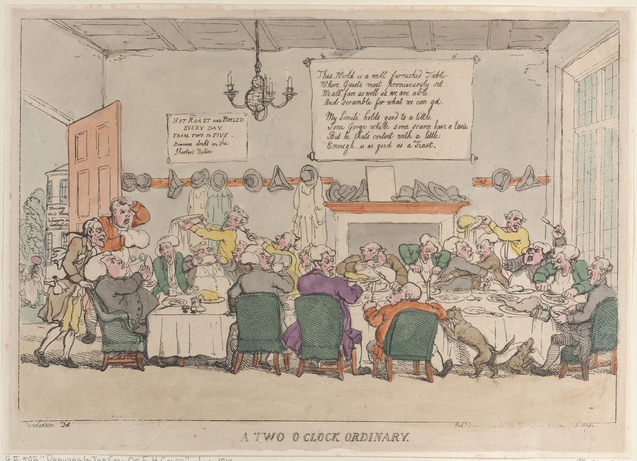 Un pranzo ordinario alle due, 4 giugno 1811 da Thomas Rowlandson