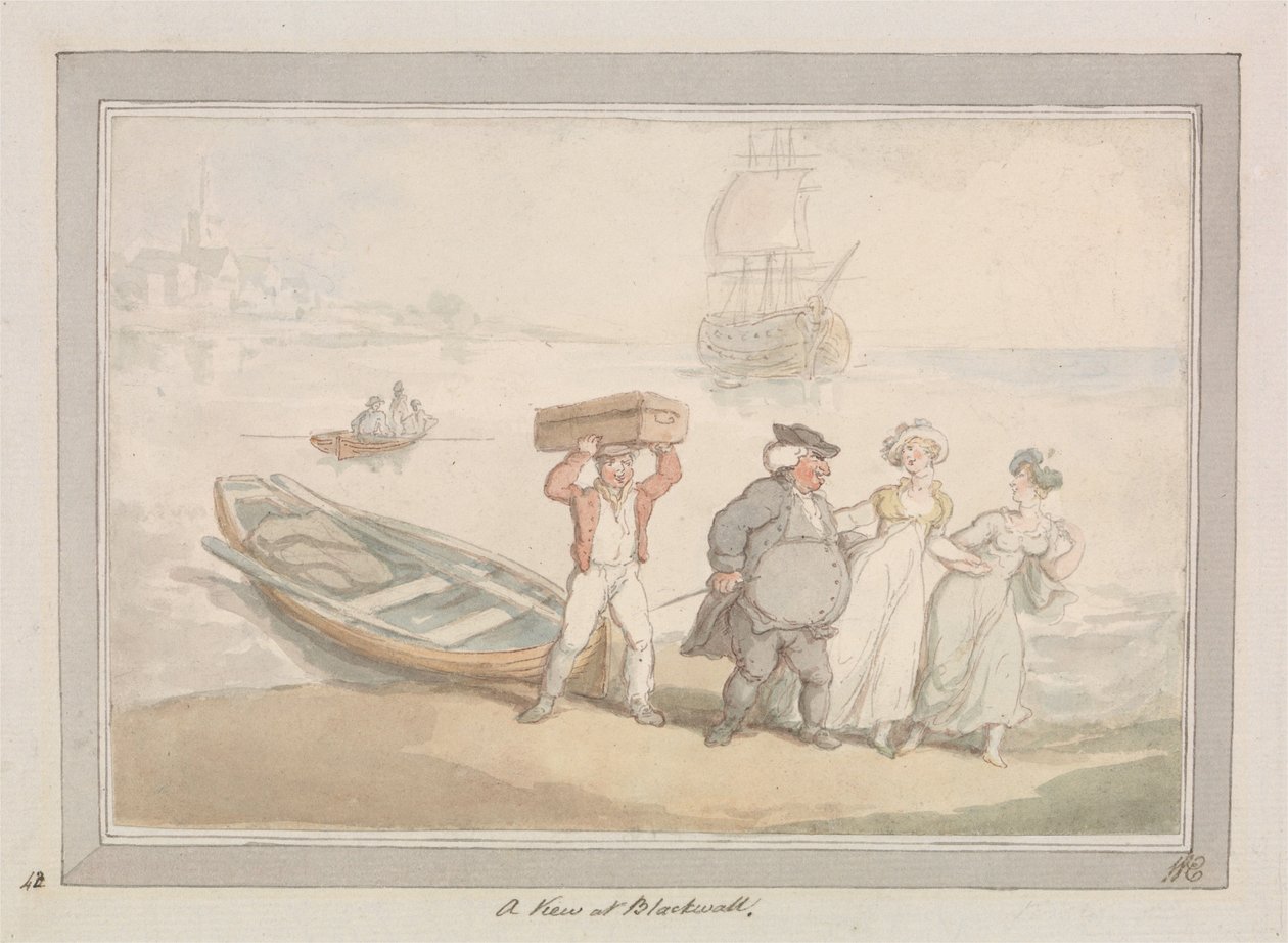 Una vista su Blackwall da Thomas Rowlandson