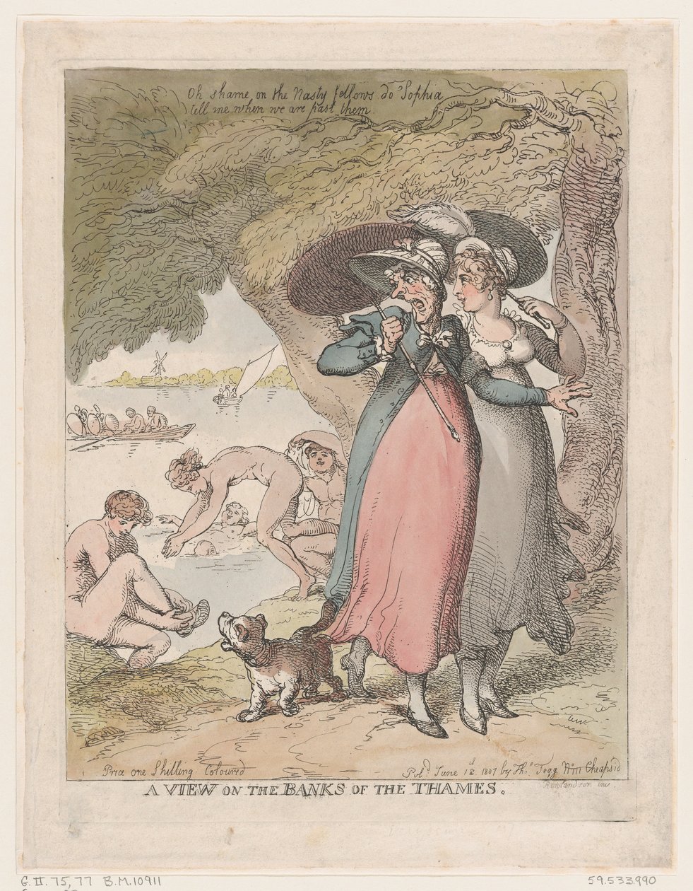 Veduta sulle rive del Tamigi, 18 giugno 1807 da Thomas Rowlandson