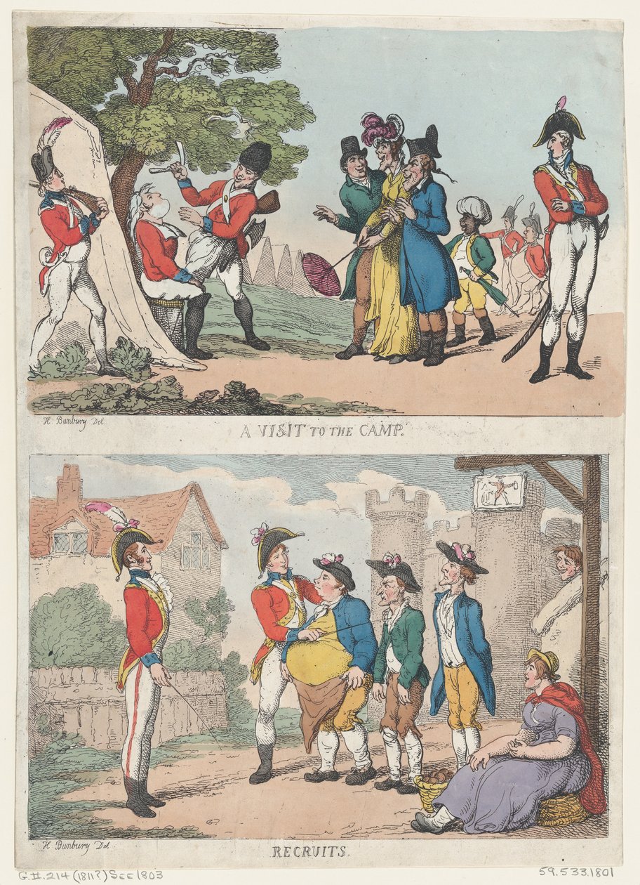 Visita al campo e reclute, 1811 da Thomas Rowlandson