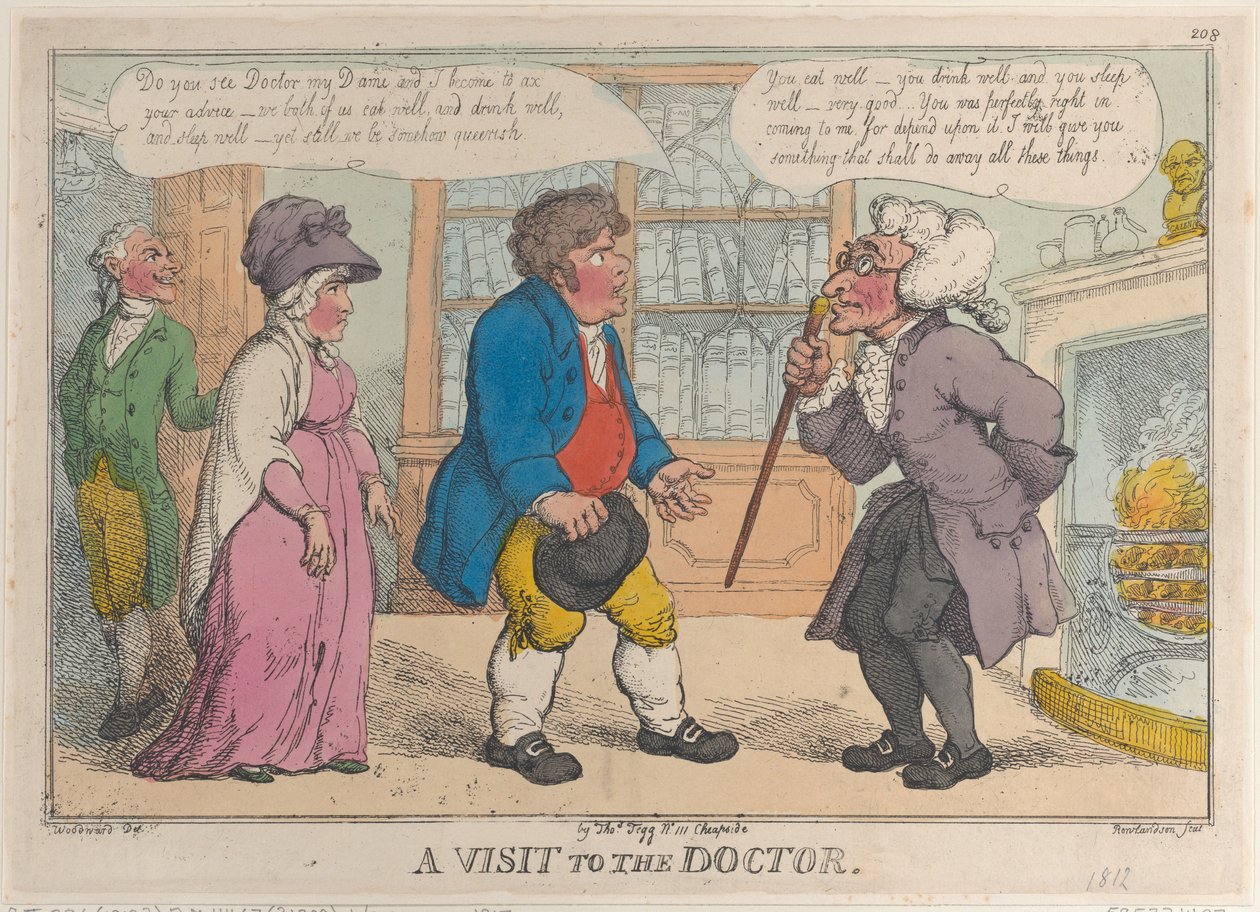 Una visita dal dottore, 1809-12 da Thomas Rowlandson